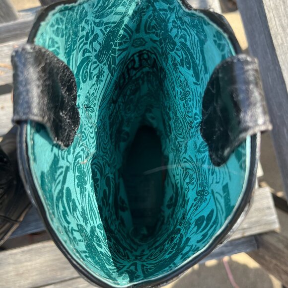 Corral New Women's Studded Overlay Wing Black Boots, Size 9 - Picture 13 of 16